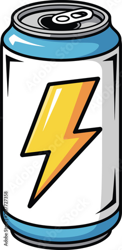 Energy drink aluminum can with vector illustration