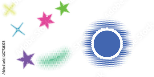 Fotografie Bosnia and herzegovina flag illustration with stars and crescent moon design