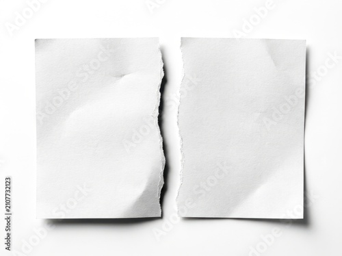 Conceptual Separation of Two Ripped White Sheet Halves