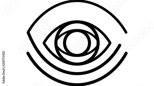 Stylized circular eye vision logo.