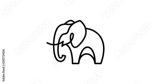 Stylized elephant outline wildlife icon.
