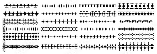 Canvastavla Geometric ornamental borders with diamond and spike shapes for graphic design