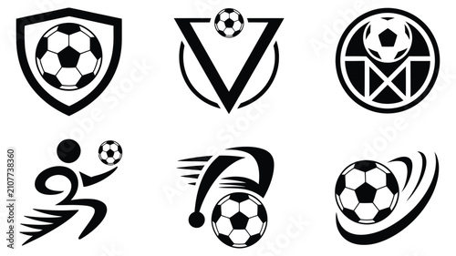 Obraz na plátne Soccer Badge Vector Icon Collection Showing Football Club Crests, Team Identity