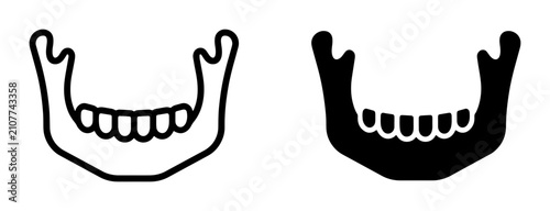 Canvastavla Human Jawbone Anatomy Icons, Mandible Bone Vector Graphics, Dental Health and Me