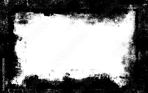 Vector grunge frame. Scratchy eroded edge vintage border. Grunge border vector texture background. 