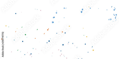 Foto Bright Celebration Background with Yellow, Blue, and Magenta Confetti on White