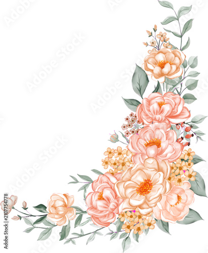 floral background with flowers and leaves