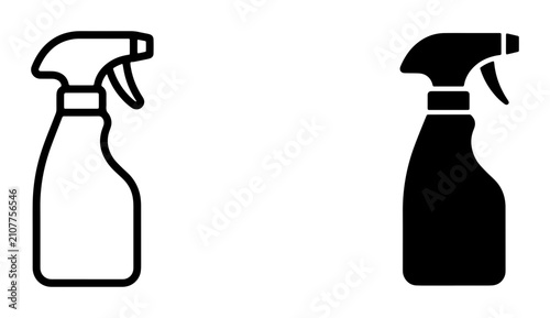 Obraz na płótnie Spray Bottle Icons, Cleaning Liquid Container Vector Graphics, Household Chemica