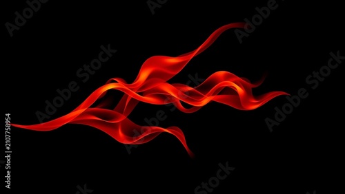 Orange-red heat waves distorting air against a black background, minimalist composition.