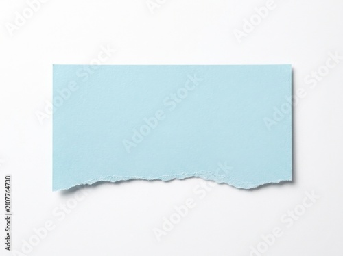 Pastel Blue Paper Banner with Torn Edge