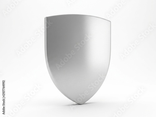 Minimalist Silver Shield 3D Render