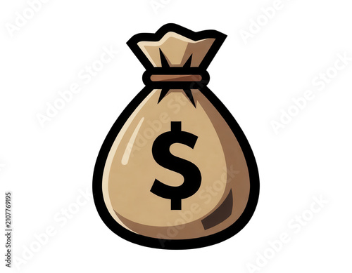 Money Bag Icon Design Element Transparent Background