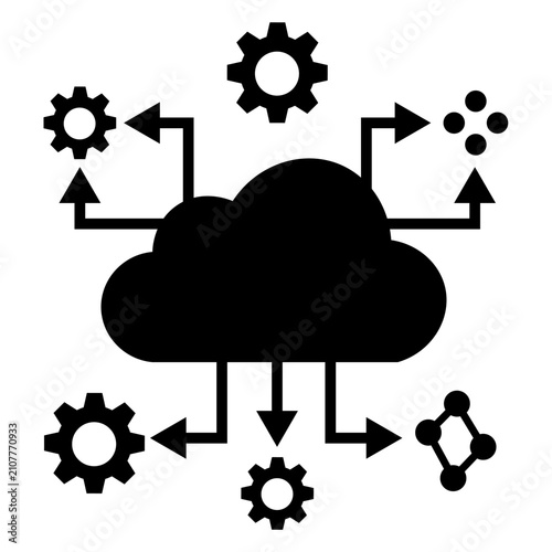 Cloud Computing Service Distribution Icon