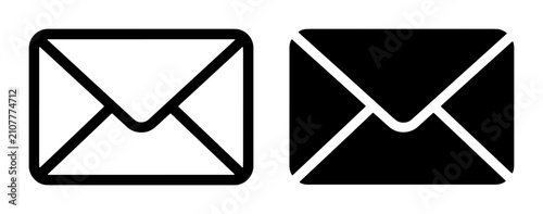 Email Icon Set, Envelope Symbols, Communication Graphics, Mailbox Icons, Correspondence Graphics, Digital Messaging Icons, Black and White Mail Icons