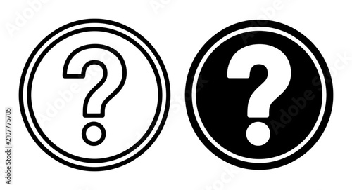 Quadro su tela Question Mark Icons, Inquiry Symbols, Uncertainty Graphics, Doubt Emblems, Vecto