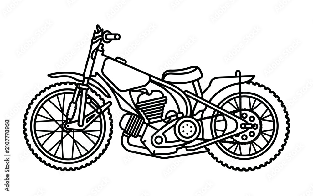 Fototapeta premium Speedway Motorcycle Vector Illustration