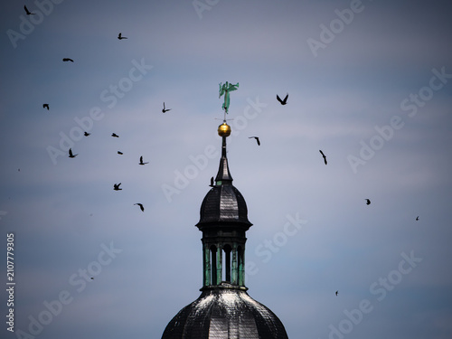 Fotografía church and sky with Birds