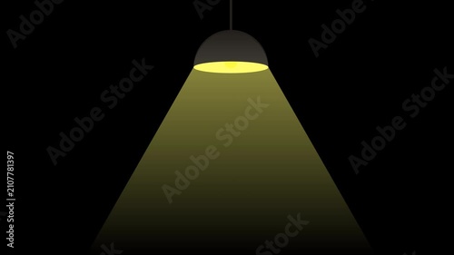 Interrogation lamp casting a dramatic yellow spotlight beam for police investigation, questioning, mystery, crime scene, and interrogation scene on transparent background
