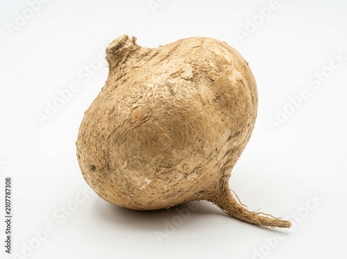 Fresh jicama root vegetable on white background pachyrhizus erosus