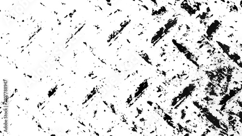Tableau sur toile Distress texture with jagged brush strokes a monochrome pattern on a white backg