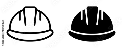 Cuadro en lienzo Hard Hat Icons, Safety Helmet Vector Graphics, Construction Headwear Symbols, Pr