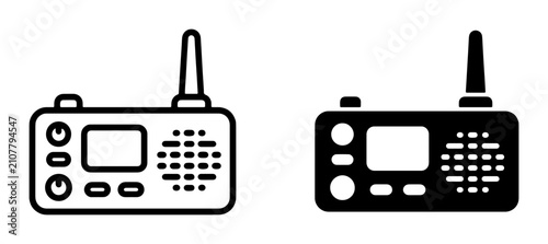 Foto Walkie Talkie Icons, Two-Way Radio Vector Graphics, Portable Communication Devic