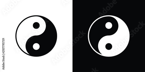 Photos Yin yang icon minimal artwork collection