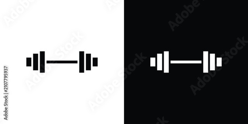 Fotografie Barbell icon minimal artwork collection