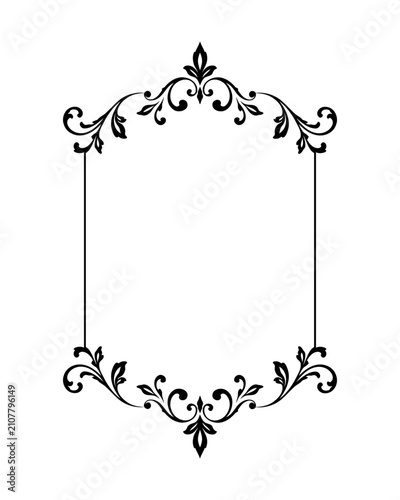 Elegant baroque ornamental frame collection with vintage floral flourishes, ornate borders, and decorative scroll elements. Black vector frames isolated on white background