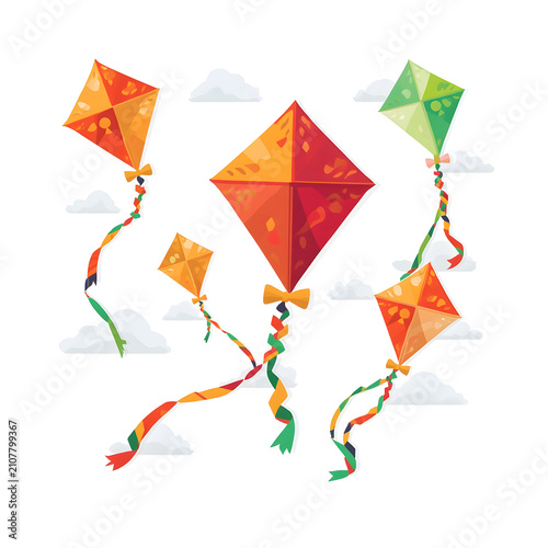 Patriotic Kite Festival Illustration