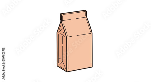 Blank brown paper bag for product packaging