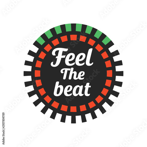 Feel the Beat Logo with Roulette Wheel Design Elements