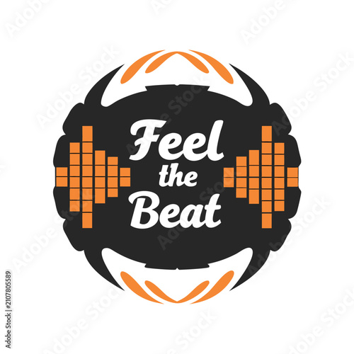 Feel the Beat Music Design with Soundwave Graphic for T-Shirts and Apparel