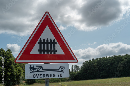 Dutch railway crossing warning sign
