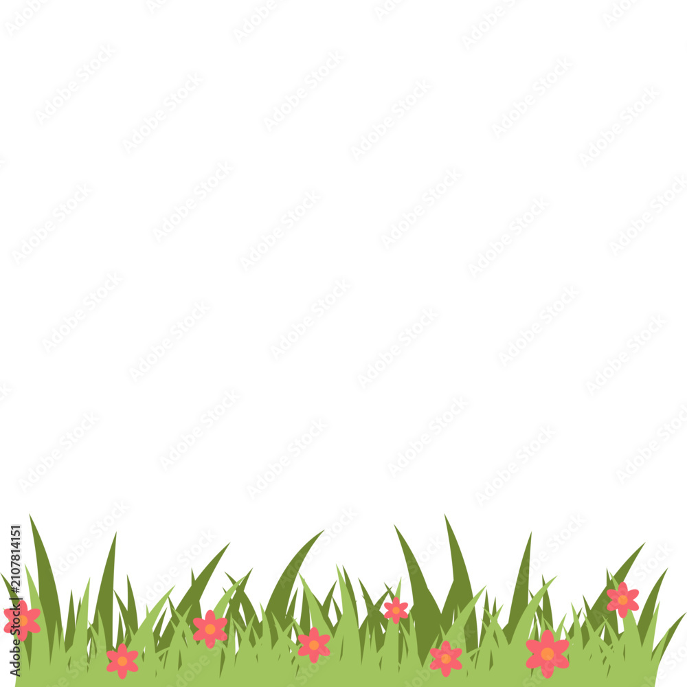 Fototapeta premium Grass flowers Illustration