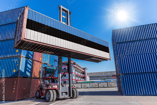 Products shipping cargo goods with Estonia flag for import export business from Estonia Country