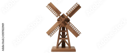 Wooden Windmill Model Transparent Background