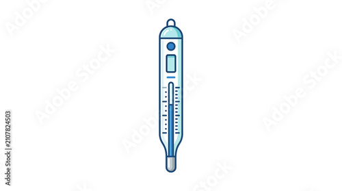 Cuadro en lienzo A simple flat vector icon of a medical thermometer for health and temperature measurement