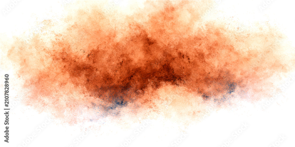 Obraz premium Abstract explosion of orange and blue particles against white background, dynamic explosion, creative abstract splash, fiery cloud with fine powder particles, and colorful mist effect.