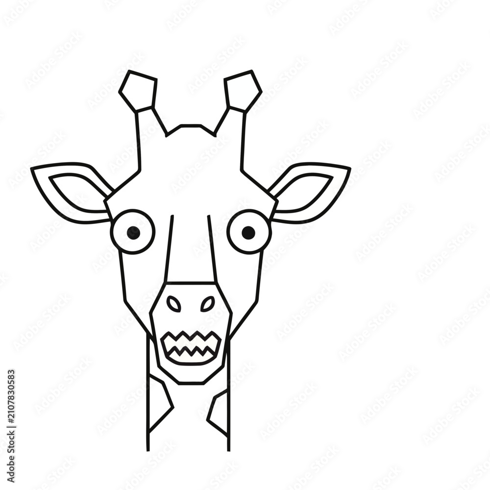 Naklejka premium Geometric Giraffe Head Illustration