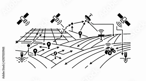 Technology integration on farm fields for precision agriculture and data flow