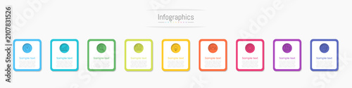 Infographic 9 options design elements for your business data. Vector Illustration.
