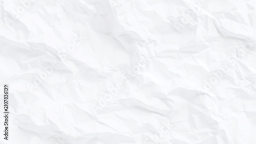 Photography White crumpled paper texture with deep folds, creases, and soft shadows, abstrac