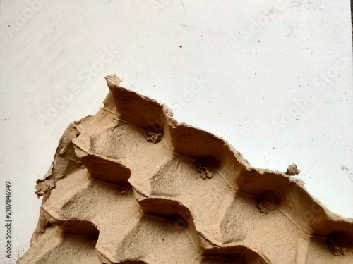 Close up texture of empty paper egg trays