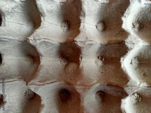 Close up texture of empty paper egg trays