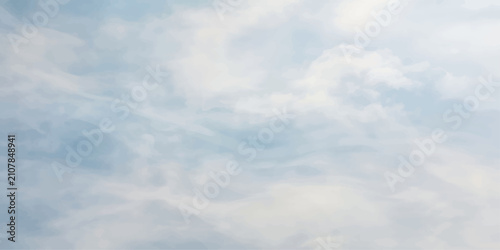 Foto Blue Sky with Fluffy White Clouds and Bright Sunlight Creating a Beautiful Natur