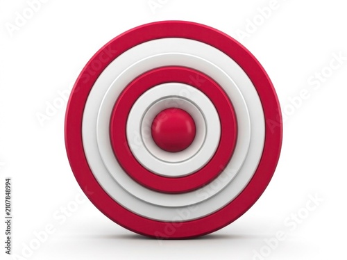 3D Concentric Rings Target in Crimson and White