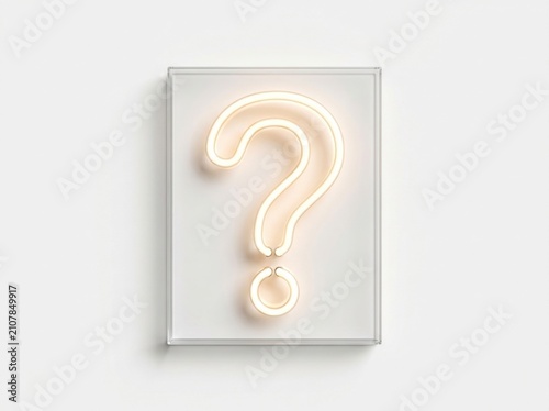 Warm White Neon Tube Question Mark Light