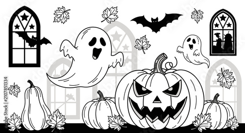 Charming whimsical vector illustration featuring stylized colorful characters and nature elements on a clean white background, professional digital artwork for creative design projects.