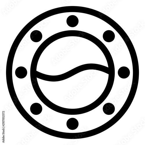 Nautical Ship Window Porthole Line Icon